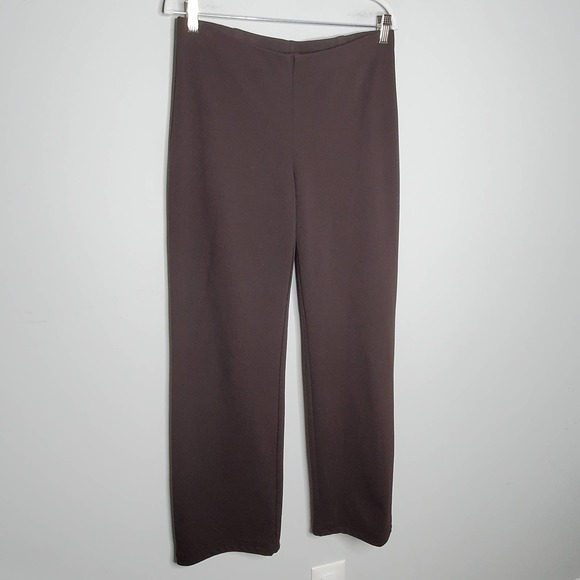 EILEEN FISHER Solid Brown Straight Leg Pull On Pants Sz Small S - Picture 3 of 9